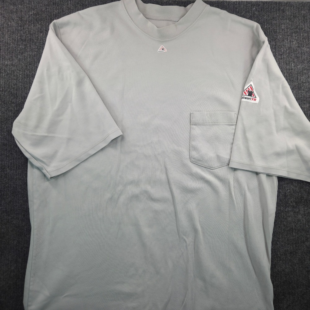 Bulwark FR Mens Flame Resistant Pocket T-Shirt Gray XXL-SSL Utility